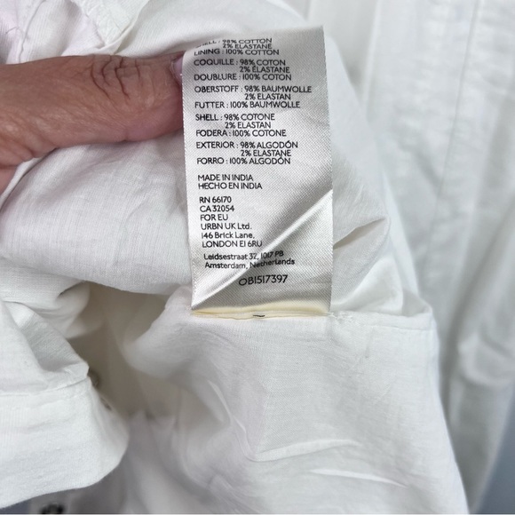 FREE PEOPLE Thea ivory shirt Minidress Size Medium - Picture 8 of 15